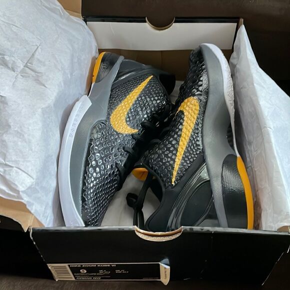 New In Box Nike Kobe VI 6 black del sol dark grey white mens 9 US 429659-002 main image 13